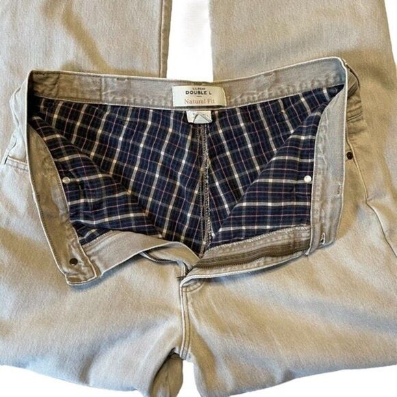 Flannel Lined L. L. Bean Double L Tan Jeans Size 35 x 30 - Picture 3 of 12